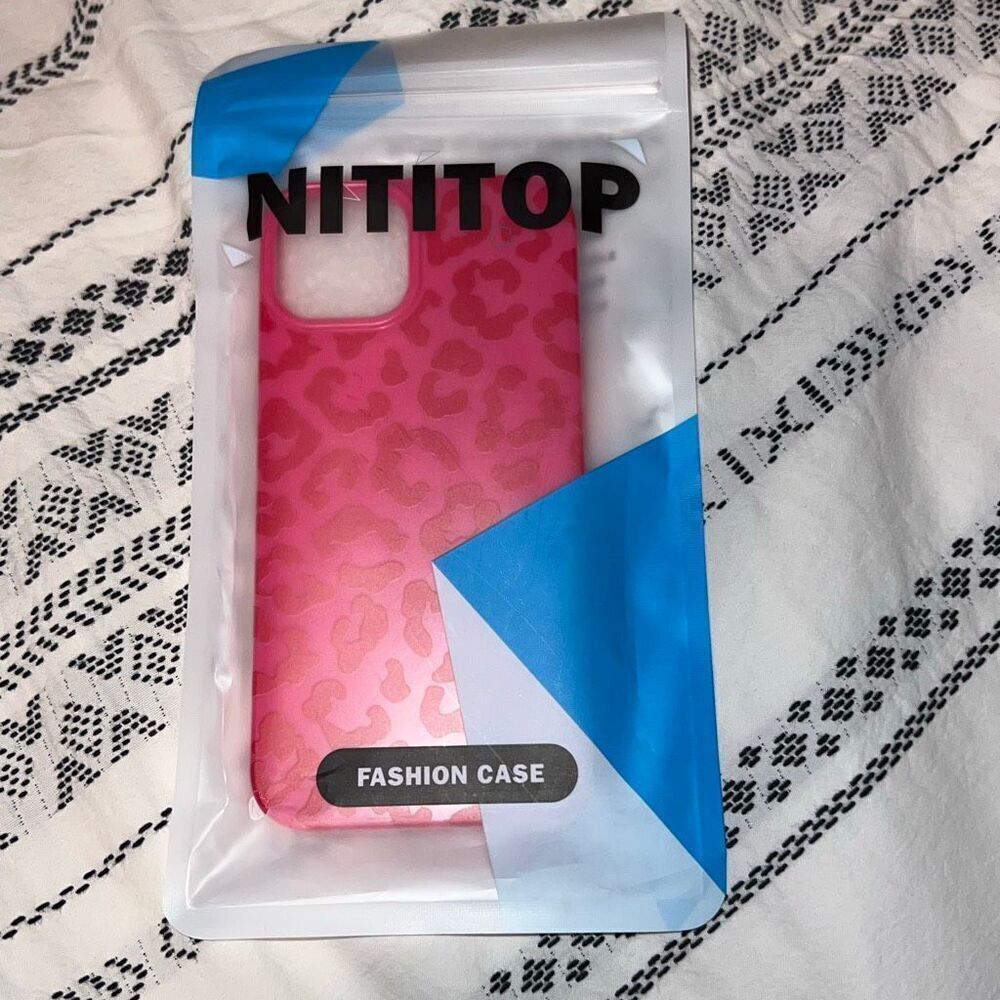 NITITOP iPhone 13 Case – Rose Red Leopard Print Soft Shockproof Cover
